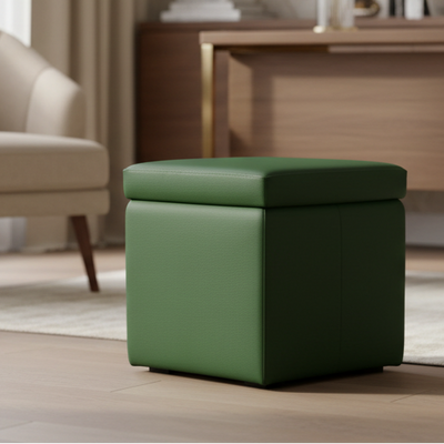 Arketicom Pouf contenitore Ecopelle verde