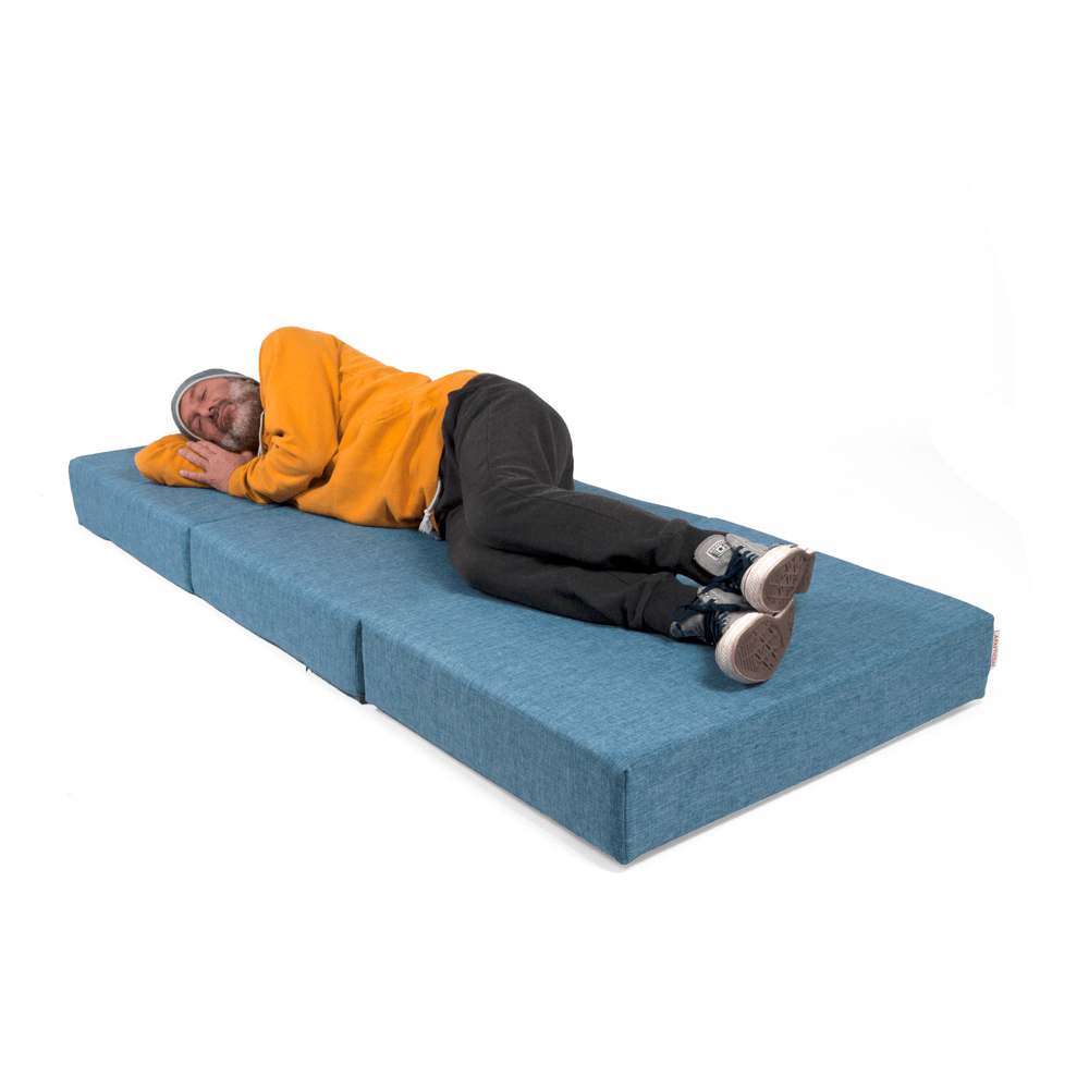 TOUF GREEN, Pouf Letto Base Verde e Copri Pouf 70x63