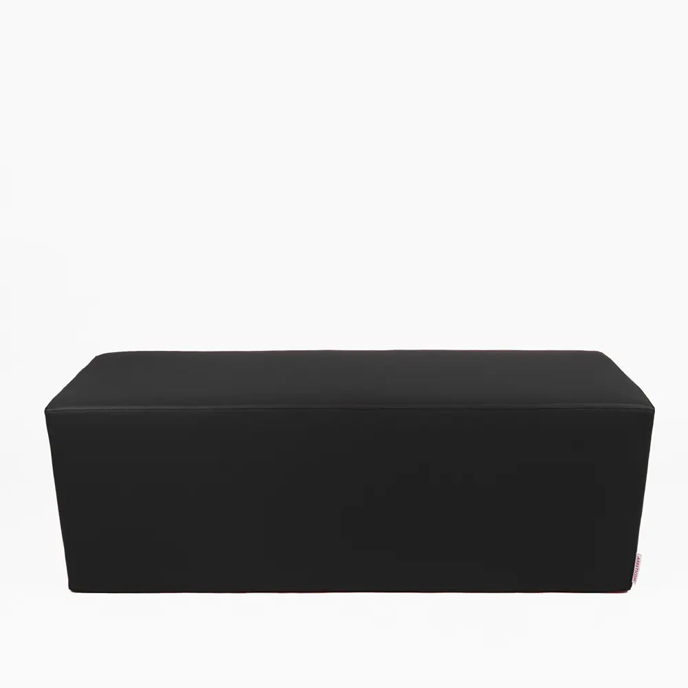 HORIZON 84, Pouf Panca Poggiapiedi in Ecopelle Sfoderabile 84x42 h 42, Nero,  Arketicom
