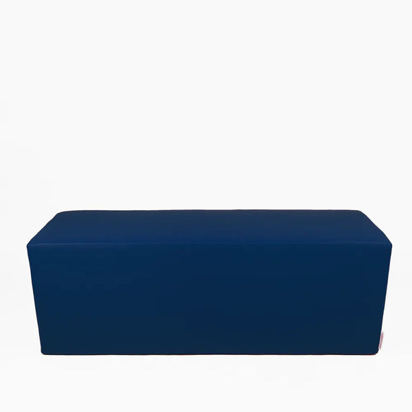 HORIZON 84, Pouf Panca Poggiapiedi in Ecopelle Sfoderabile 84x42 h 42, Blu,  Arketicom