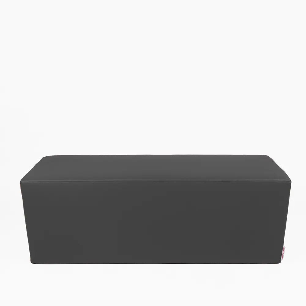 HORIZON 84, Pouf Panca Poggiapiedi in Ecopelle Sfoderabile 84x42 h 42, Grigio,  Arketicom