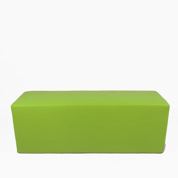 HORIZON 84, Pouf Panca Poggiapiedi in Ecopelle Sfoderabile 84x42 h 42, Verde-Chiaro,  Arketicom