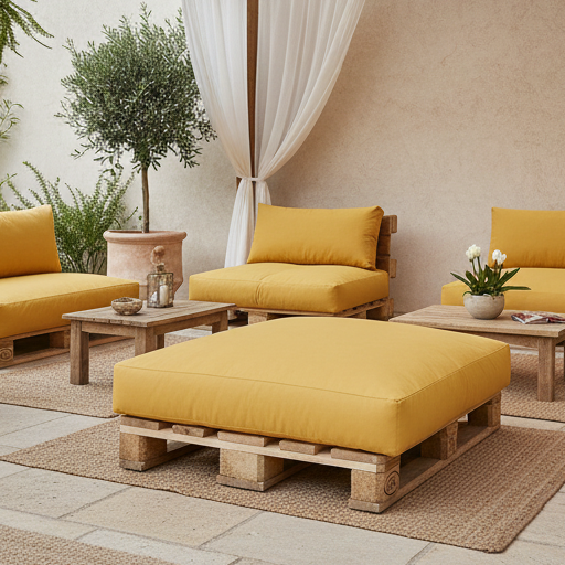 MÄKKÝ PALLET, Veľký mäkký vankúš pre vonkajší pallet 50x50