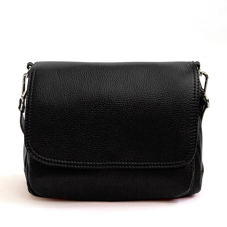 ASIA - Postina multi-scomparto in pelle nero