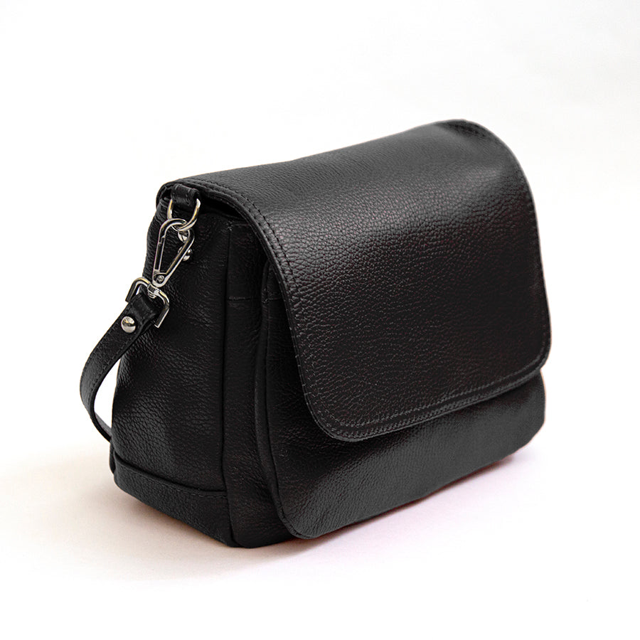 ASIA - Postina multi-scomparto in pelle nero