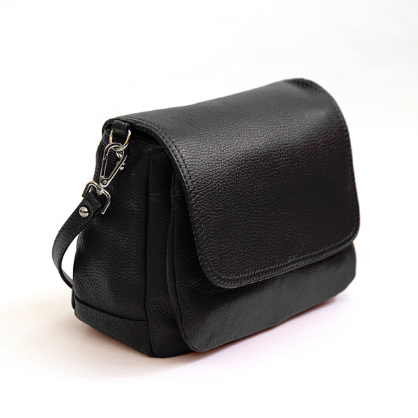 ASIA - Postina multi-scomparto in pelle nero