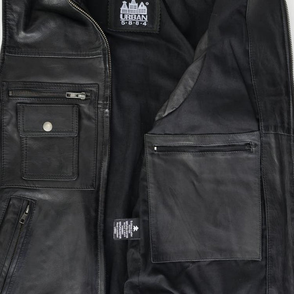 leren bodywarmer heren zwart binnenvoering