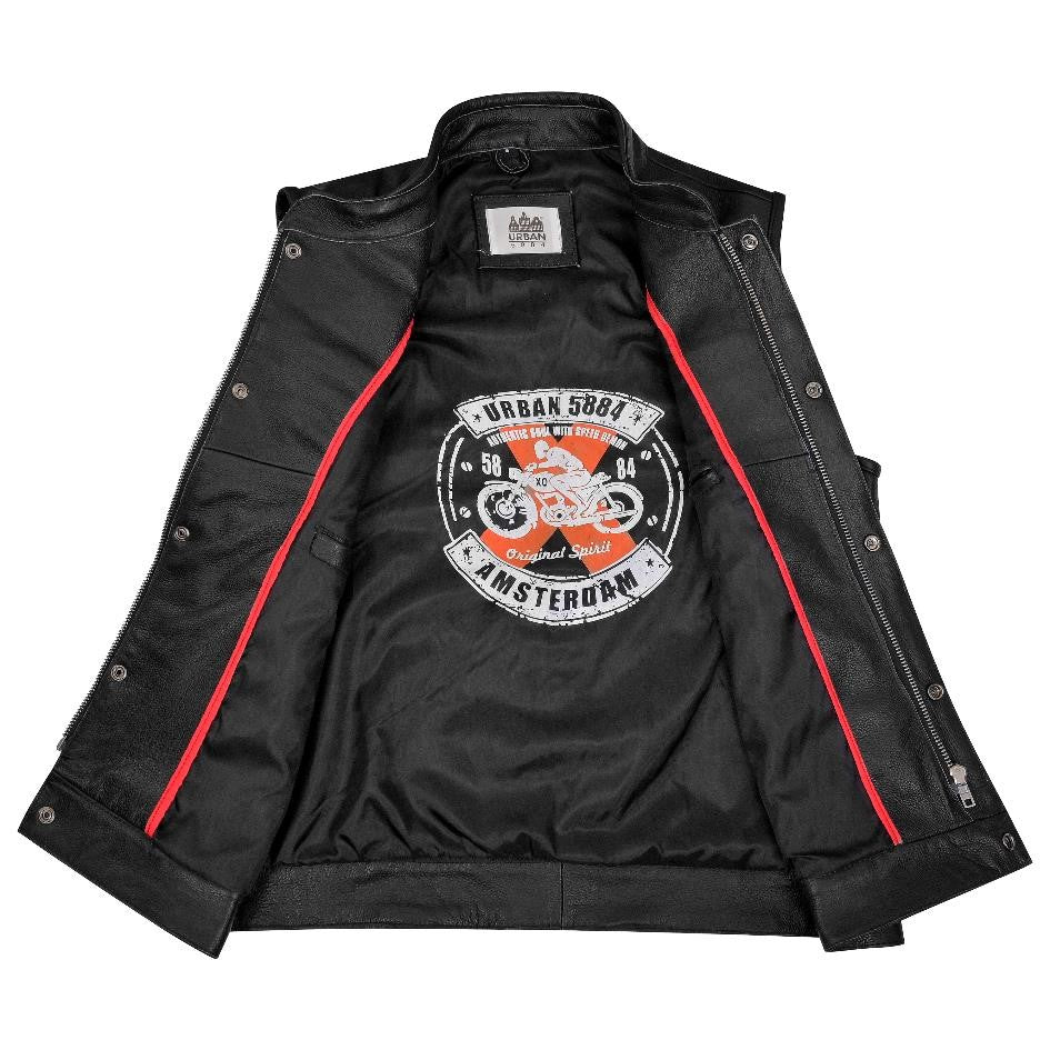 leren biker vest heren Urban 5884 Luka binnenkant
