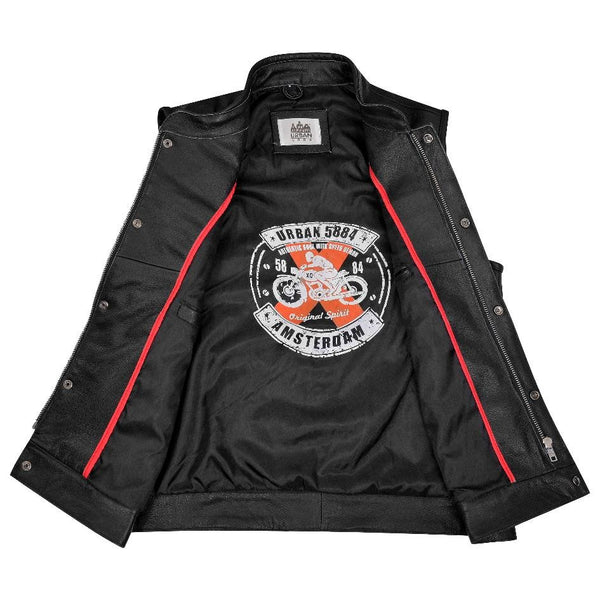 leren biker vest heren Urban 5884 Luka binnenkant