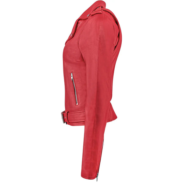 Giacca in pelle rossa da donna Alice