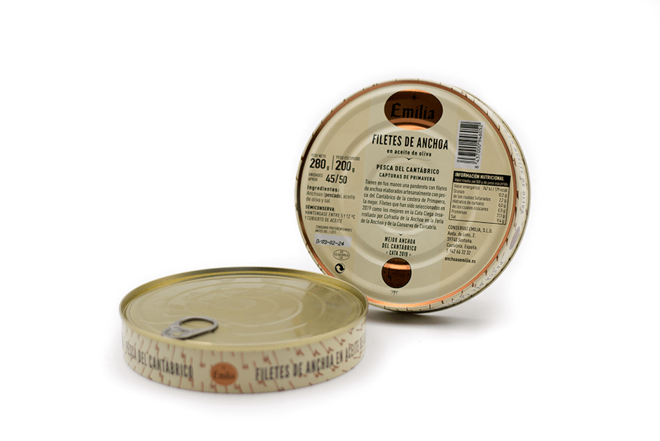 Anchovy Fillets in Olive Oil Series Gold - Cantabrian Fish can 280g.