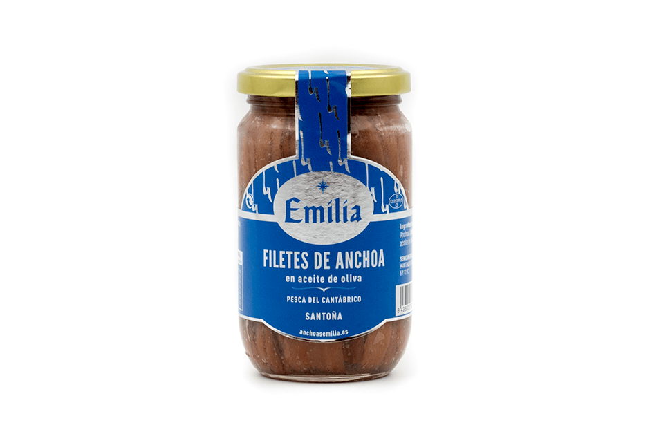 Filetes de Anchoa en aceite de oliva Serie Plata- Pescado del Cantábrico tarro 310gr.