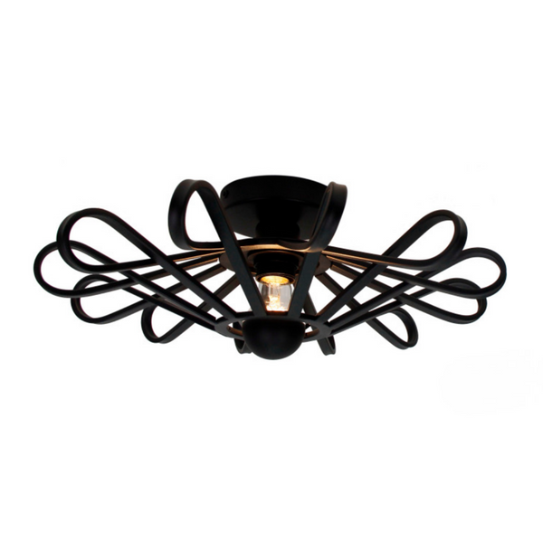 Deze zwarte Arco plafondlamp heeft een industrieel design. Perfect om een stoere sfeer in uw ruimte te creëren.