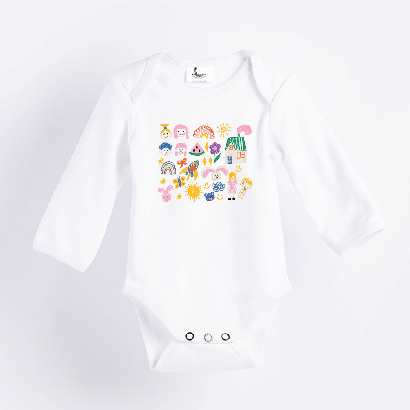 Long Sleeve Bodysuit - Organic Cotton - Design It Yourself