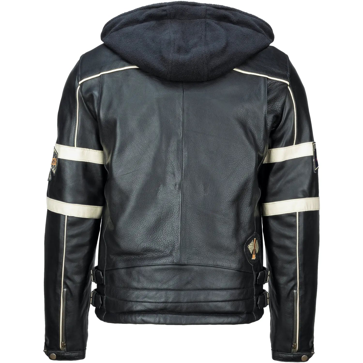 Giacca da uomo in pelle di mucca Austin nera