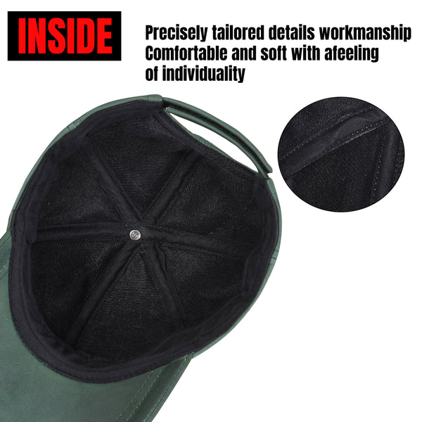 Gorra de cuero verde unisex