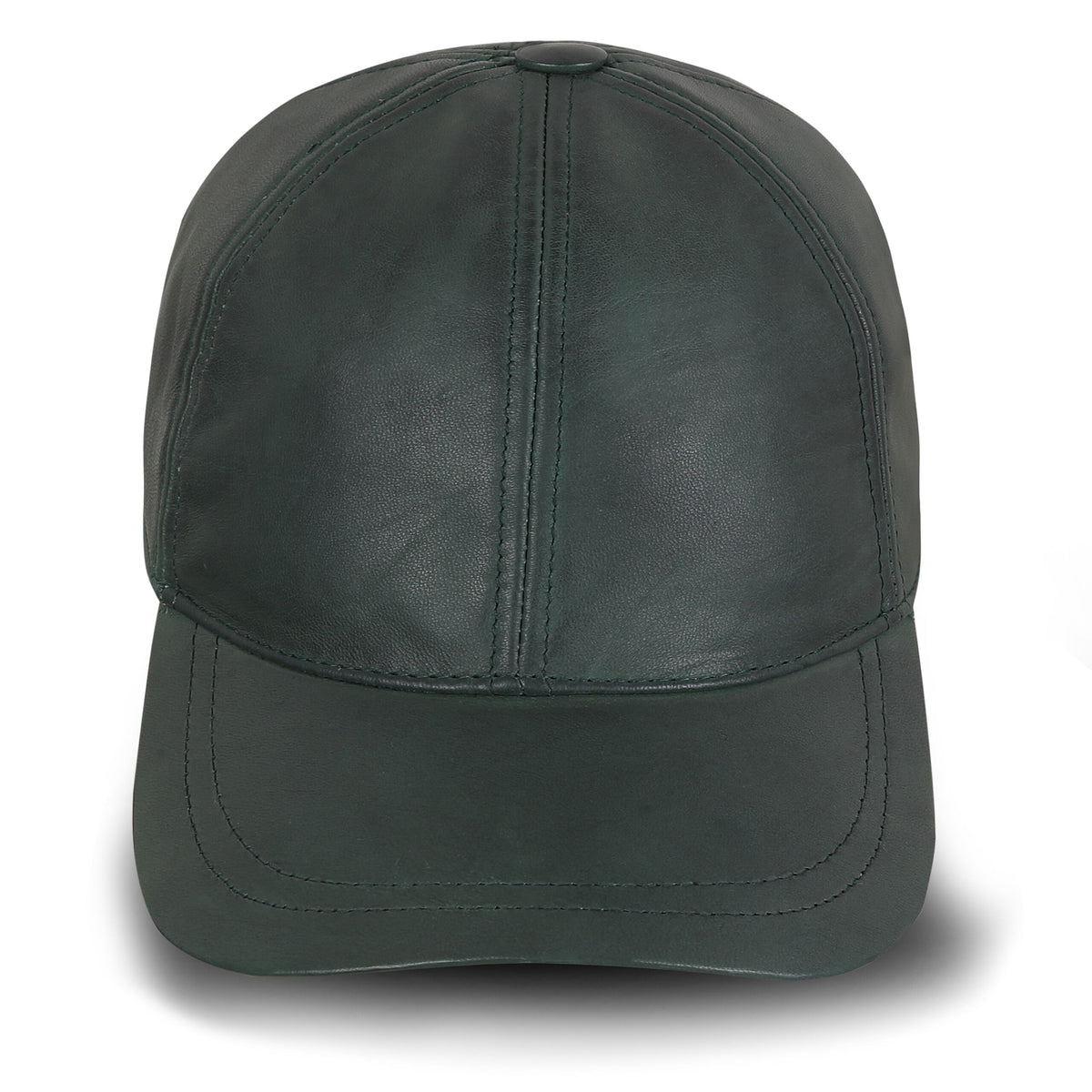 Leather cap green unisex
