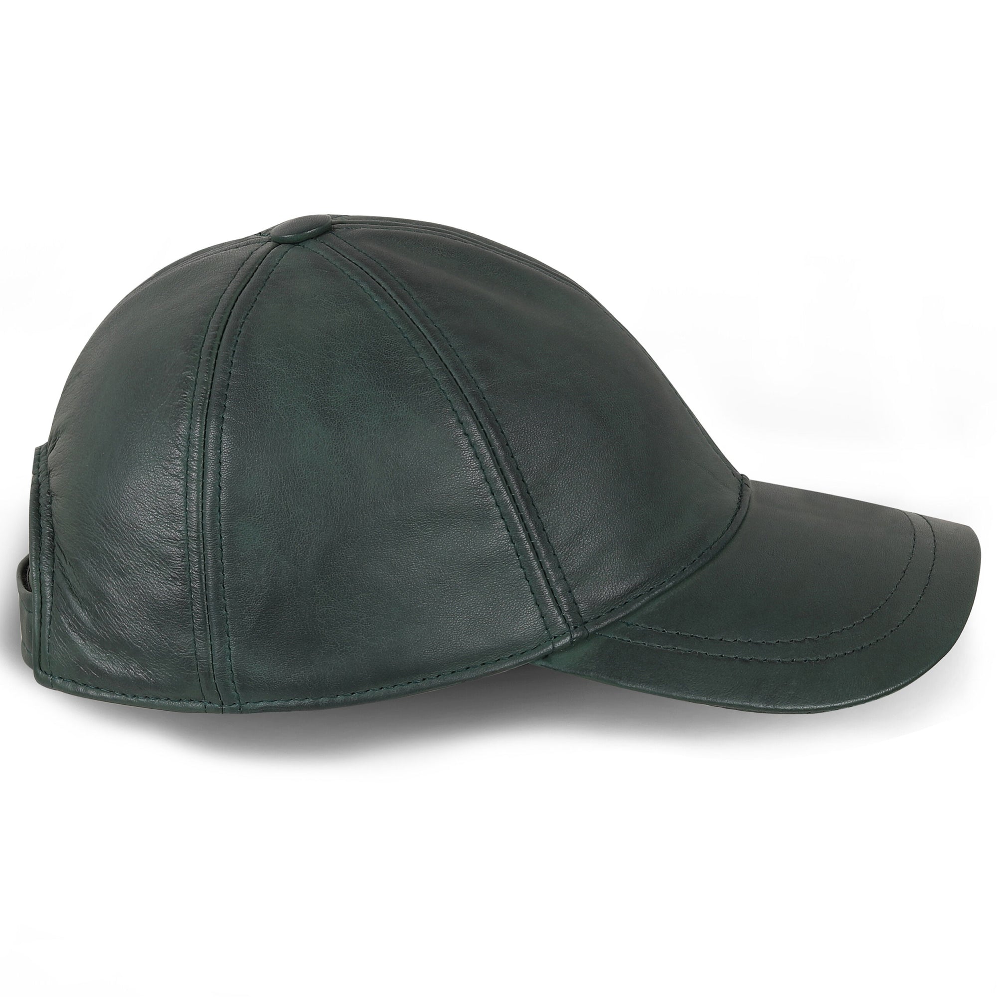 Leather cap green unisex