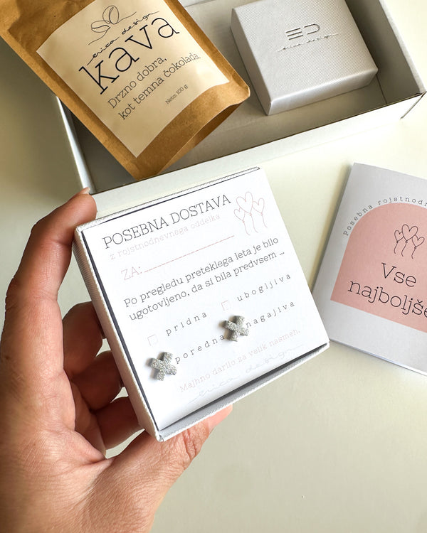 Pacchetto di Consegna Speciale per Compleanno | Caffè + Orecchini XX