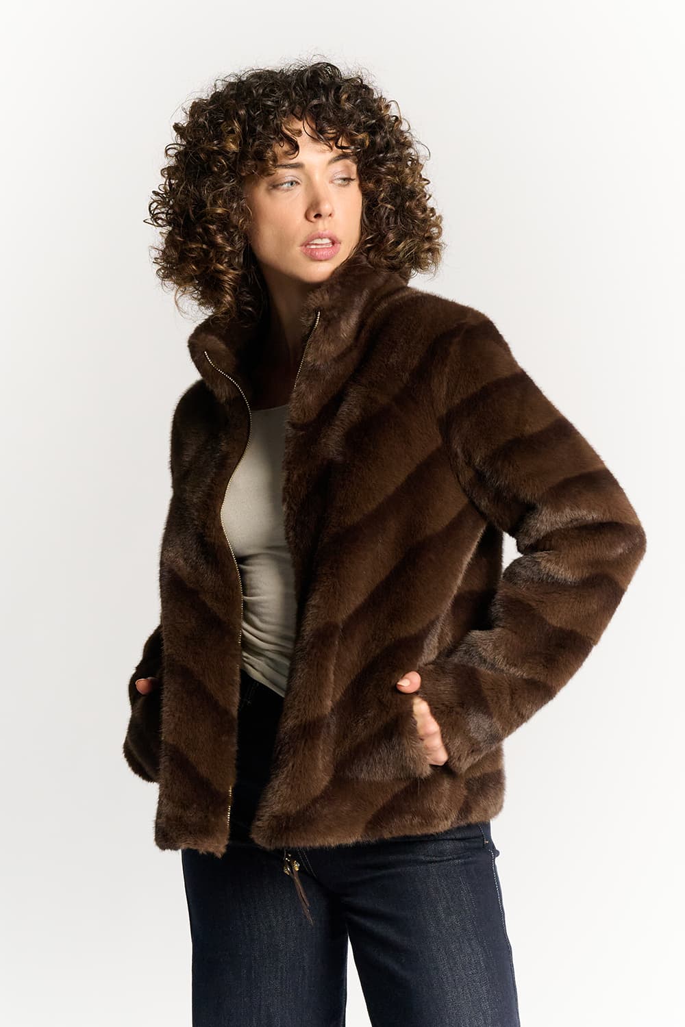 Anastasia pelliccia ecologica caramelo - Barone Firenze