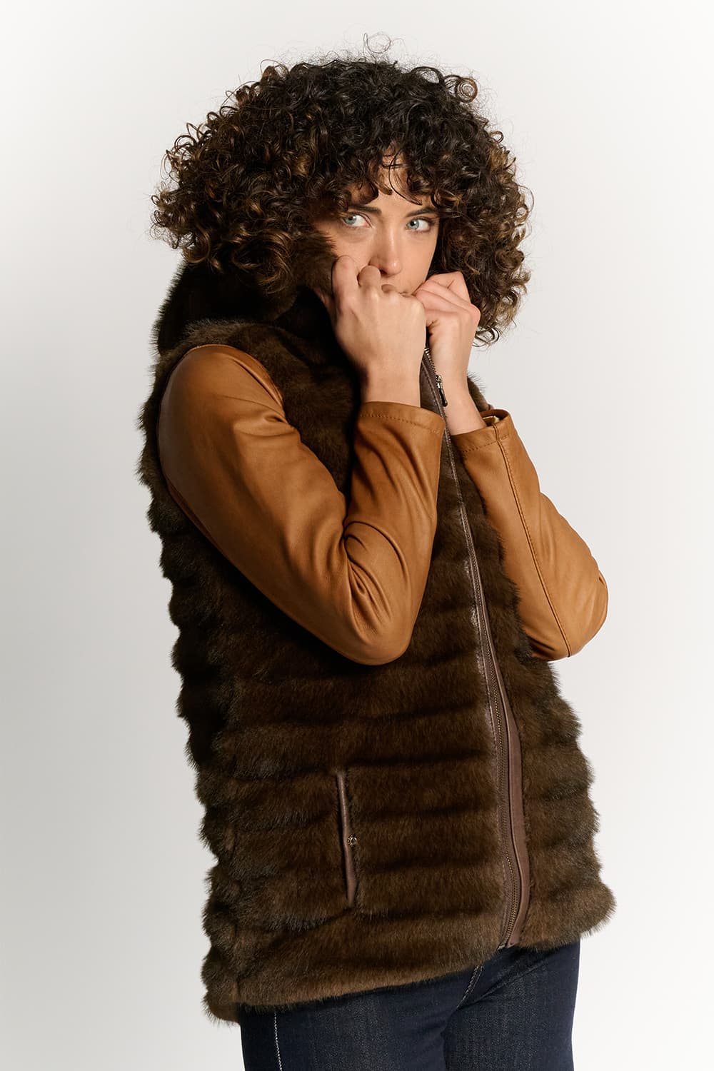 Cortina Gilet Marrone Scuro