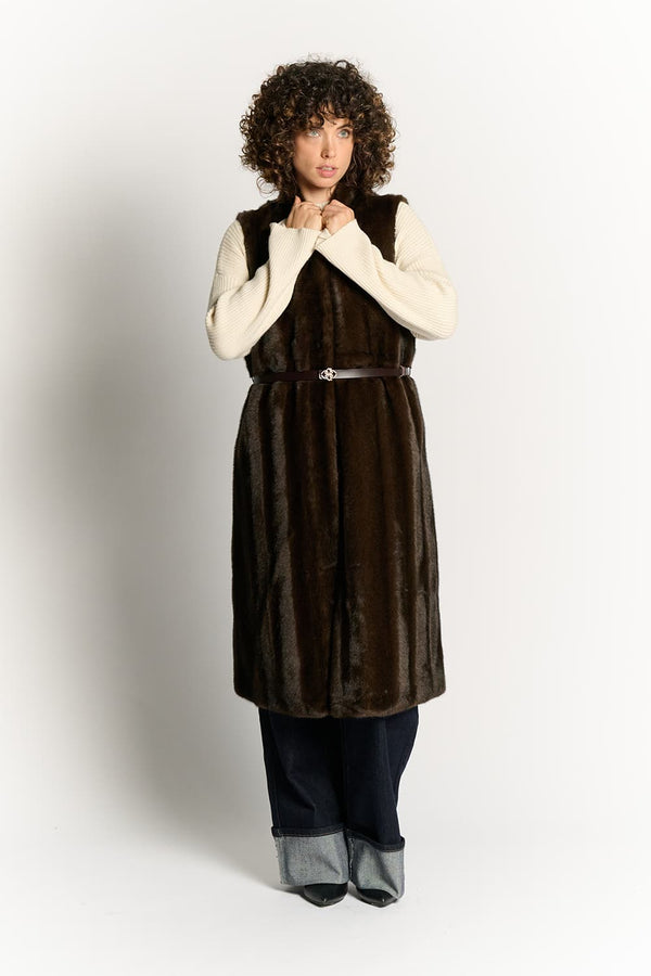 Long Light Blue Chocolate Gilet