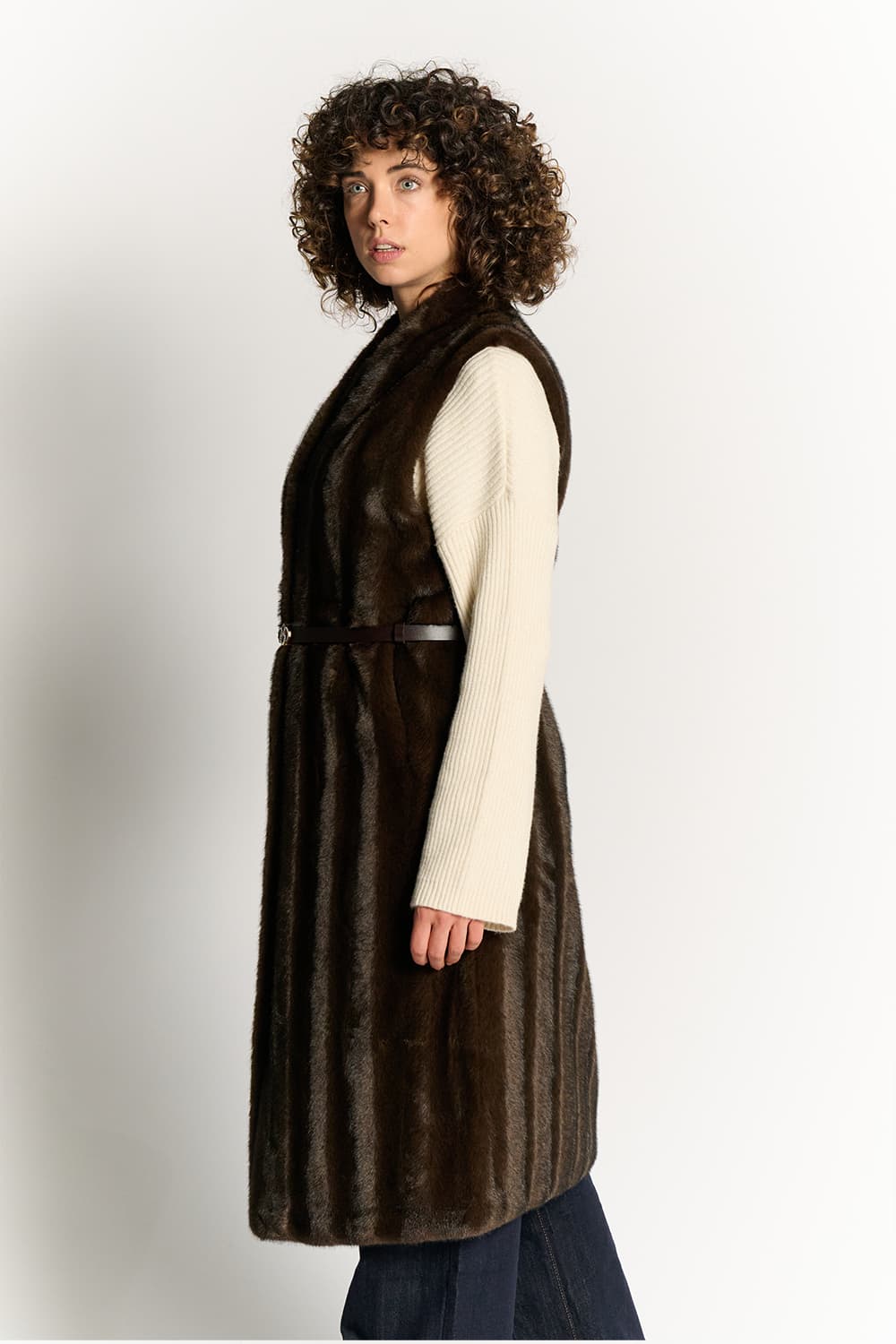 Long Light Blue Chocolate Gilet