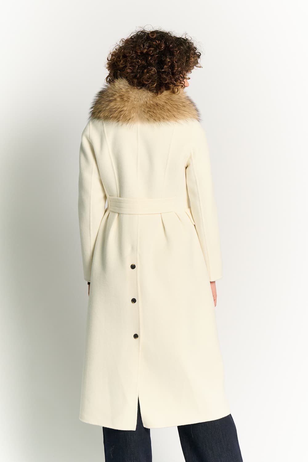 White Coat with Fur Collar