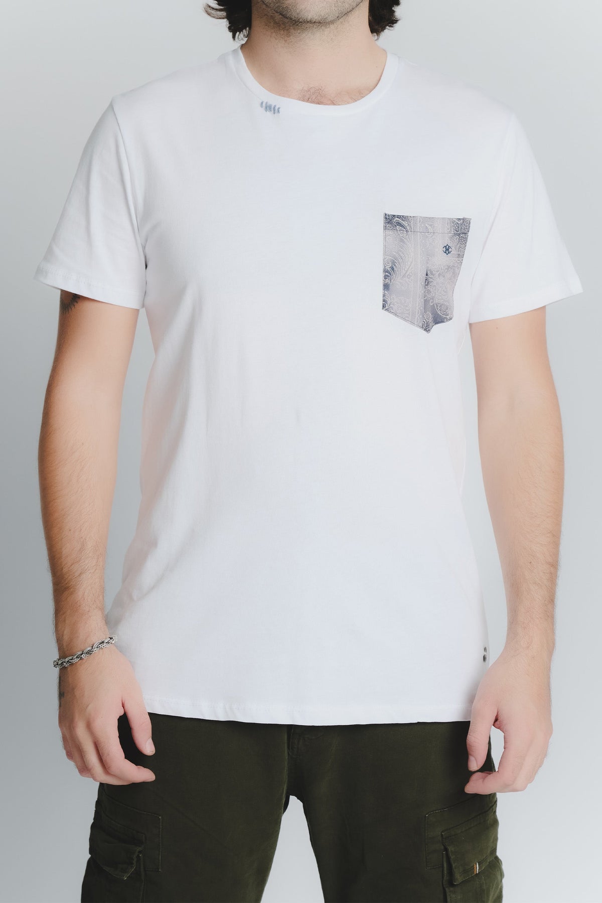 Men's White Pocket T-Shirt
