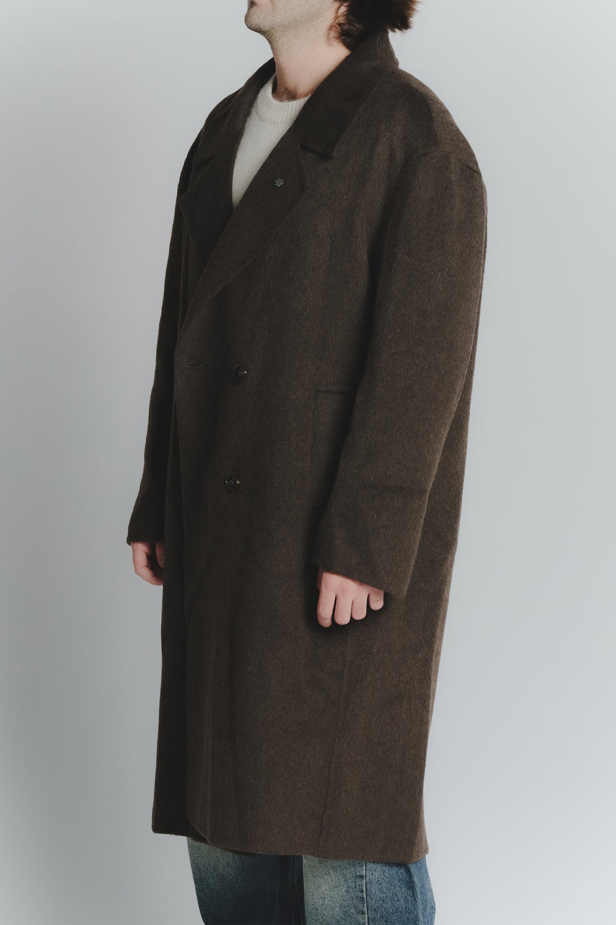 Overcoat in Dark Brown for Men