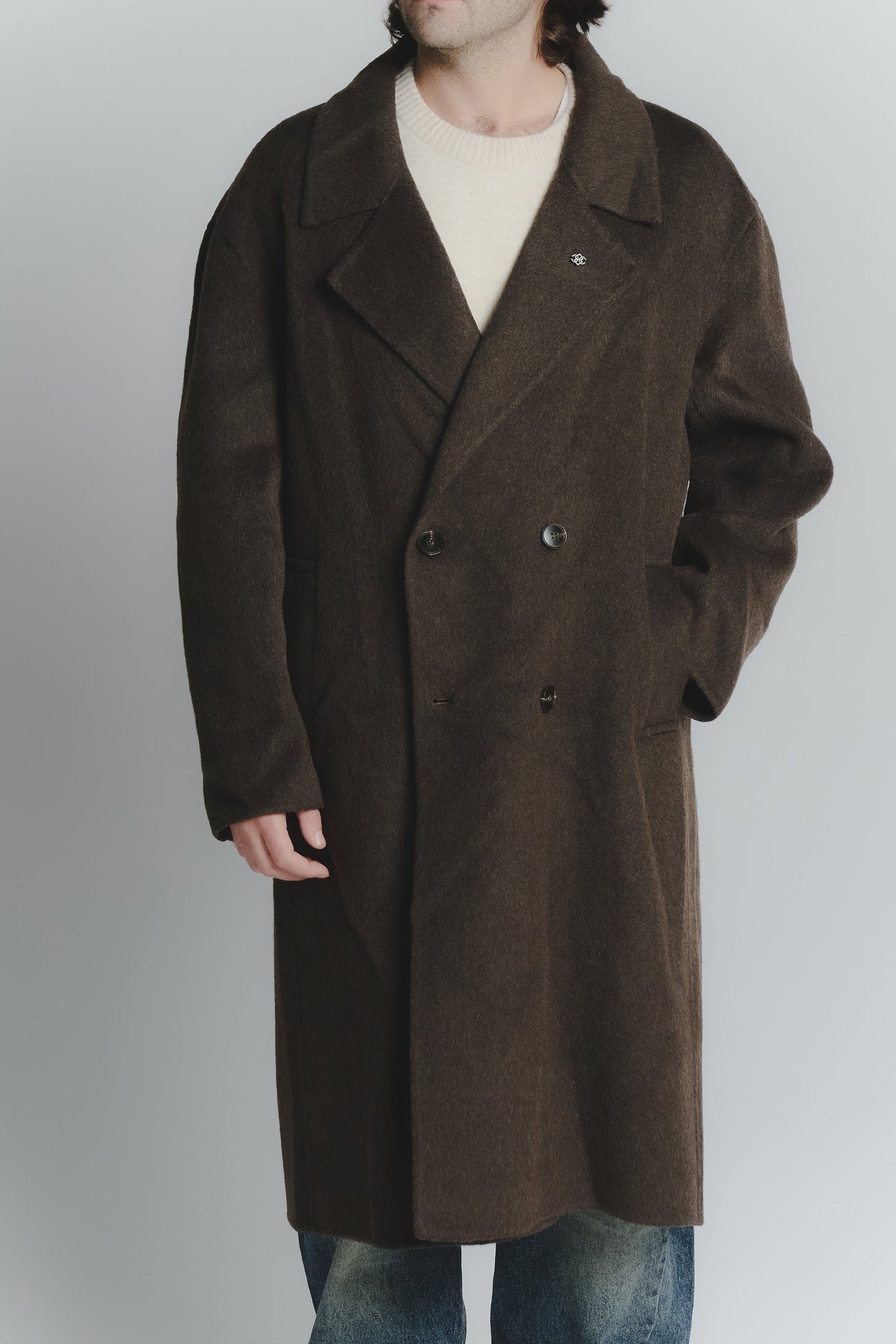 Overcoat in Dark Brown for Men