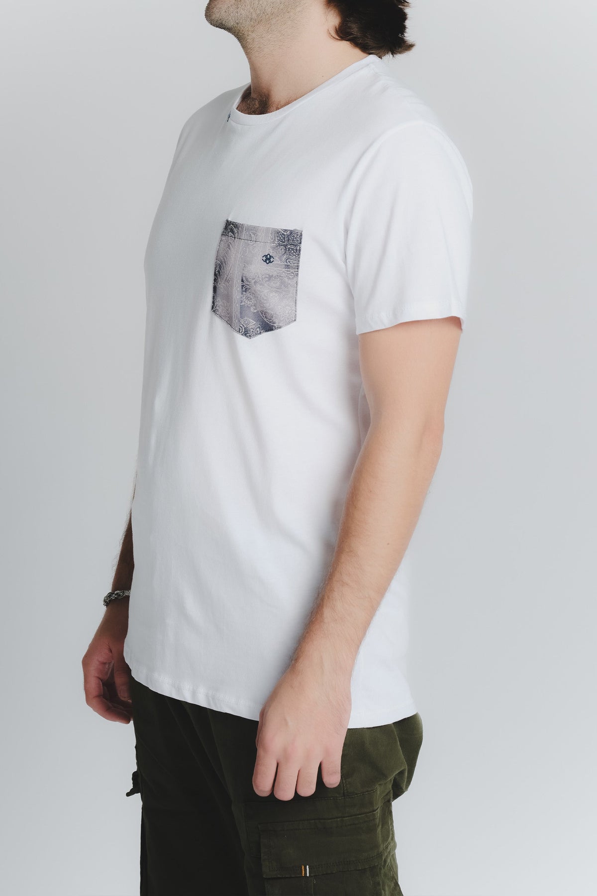 Men's White Pocket T-Shirt