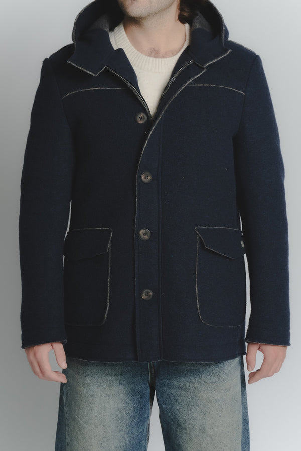Classic Men's Wool Coat with Hood