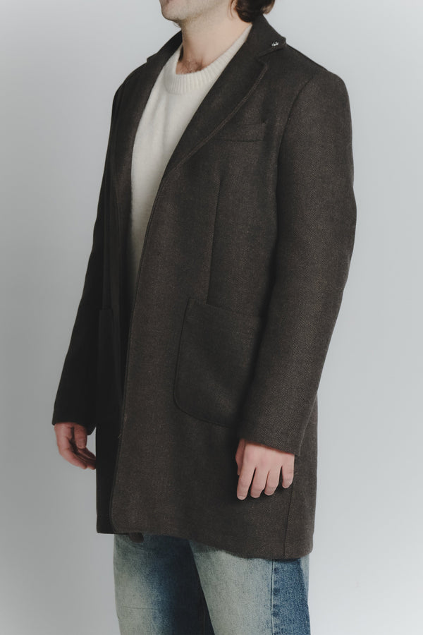 Long Houndstooth Coat for Men