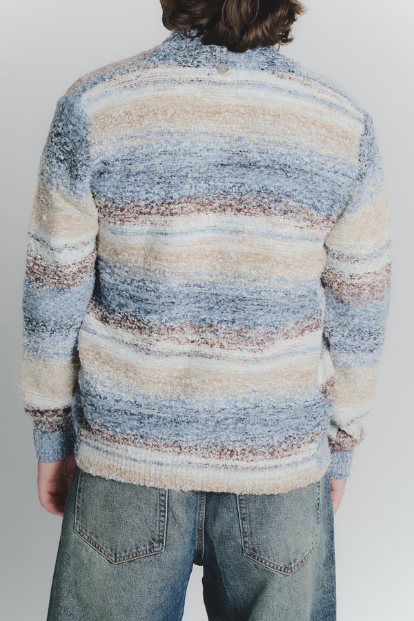 Men's Beige Denim Mélange Cardigan