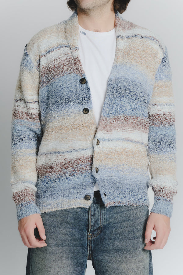 Men's Beige Denim Mélange Cardigan