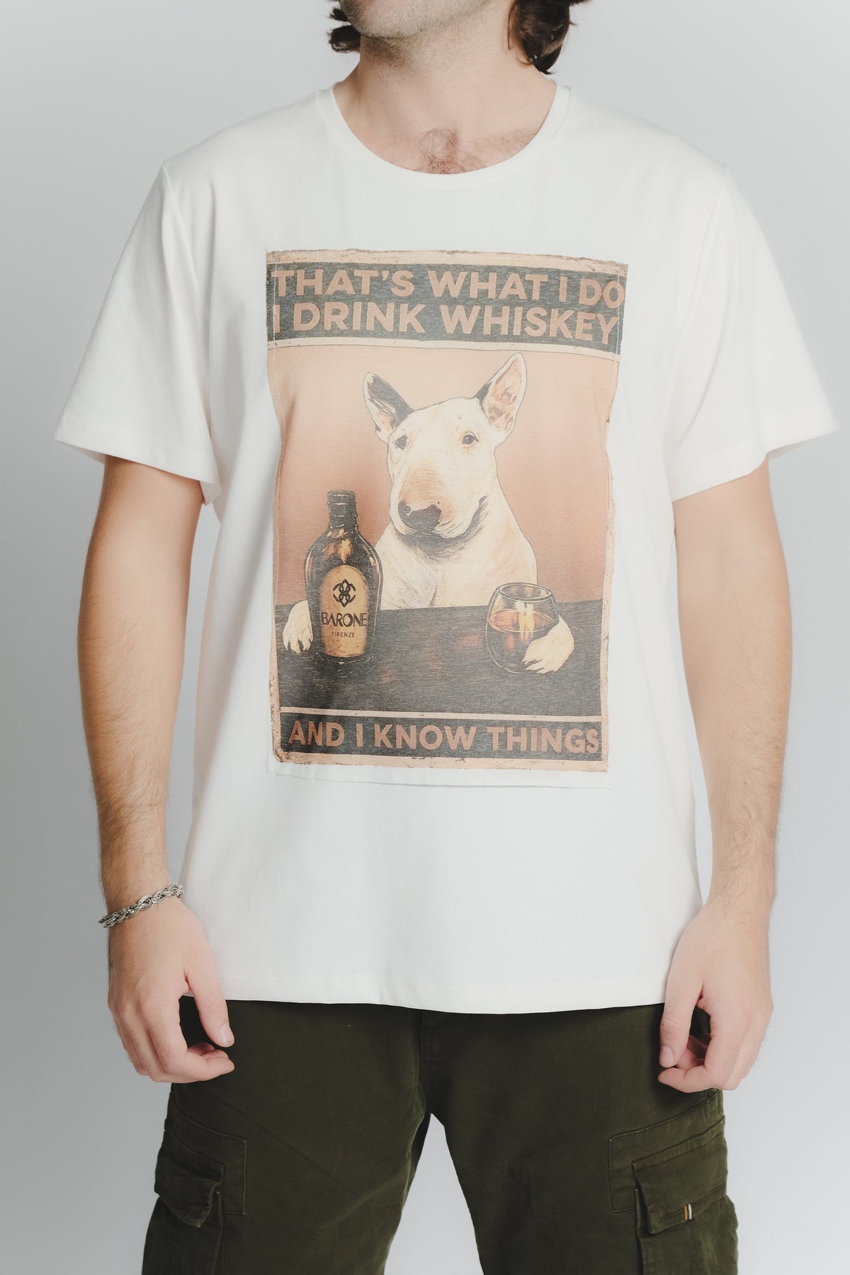 Men's T-Shirt Bull Terrier Print White