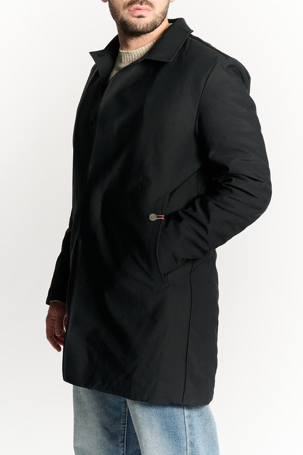 Long Black Thermal Down Jacket for Men