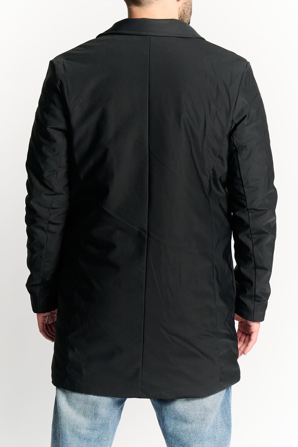 Dlhá čierna termo páperová bunda pre mužov