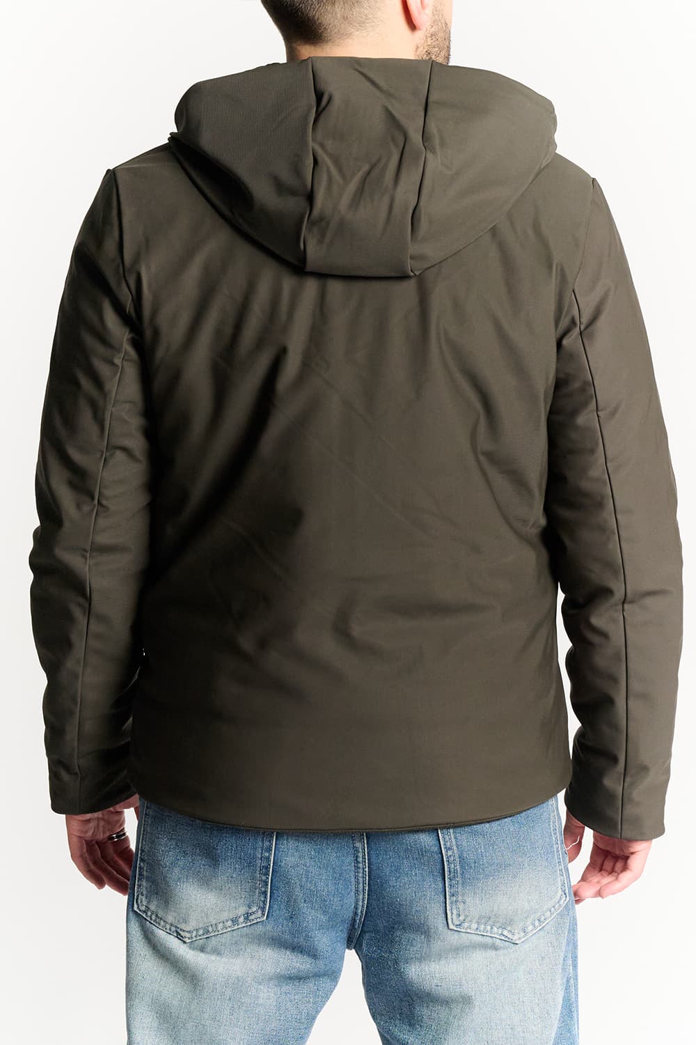Short Green Thermal Down Jacket for Men