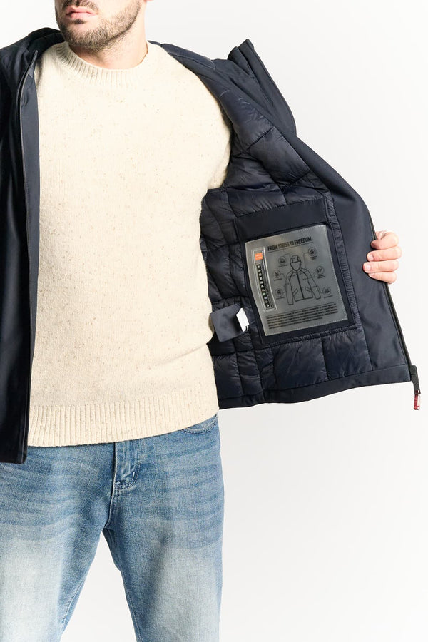 Korte Blauwe Thermojack voor Mannen