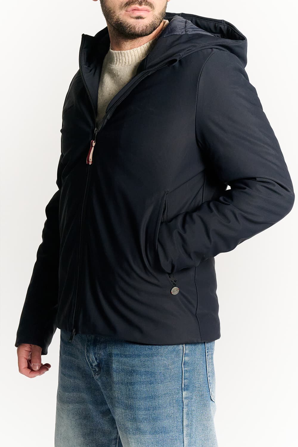 Short Blue Thermal Jacket for Men