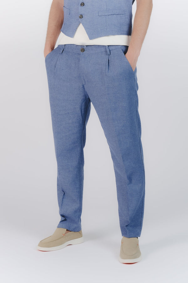 Pantaloni Eleganti Melange Bluette
