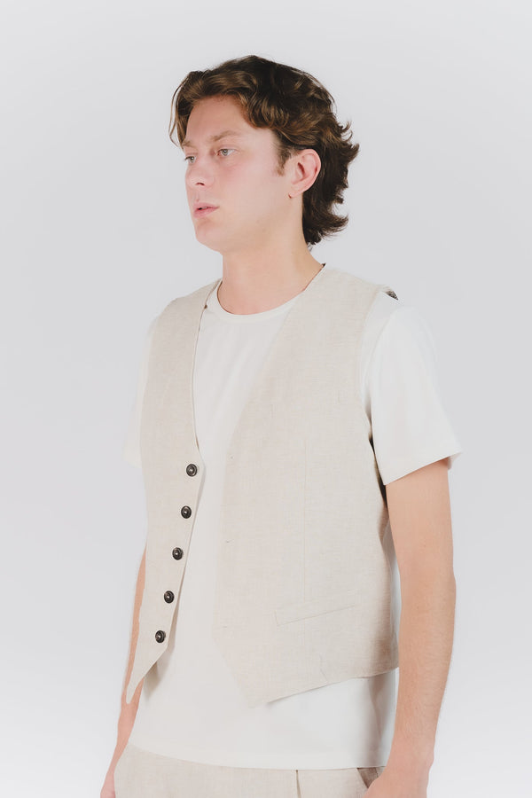 Gilet Uomo Melange Beige