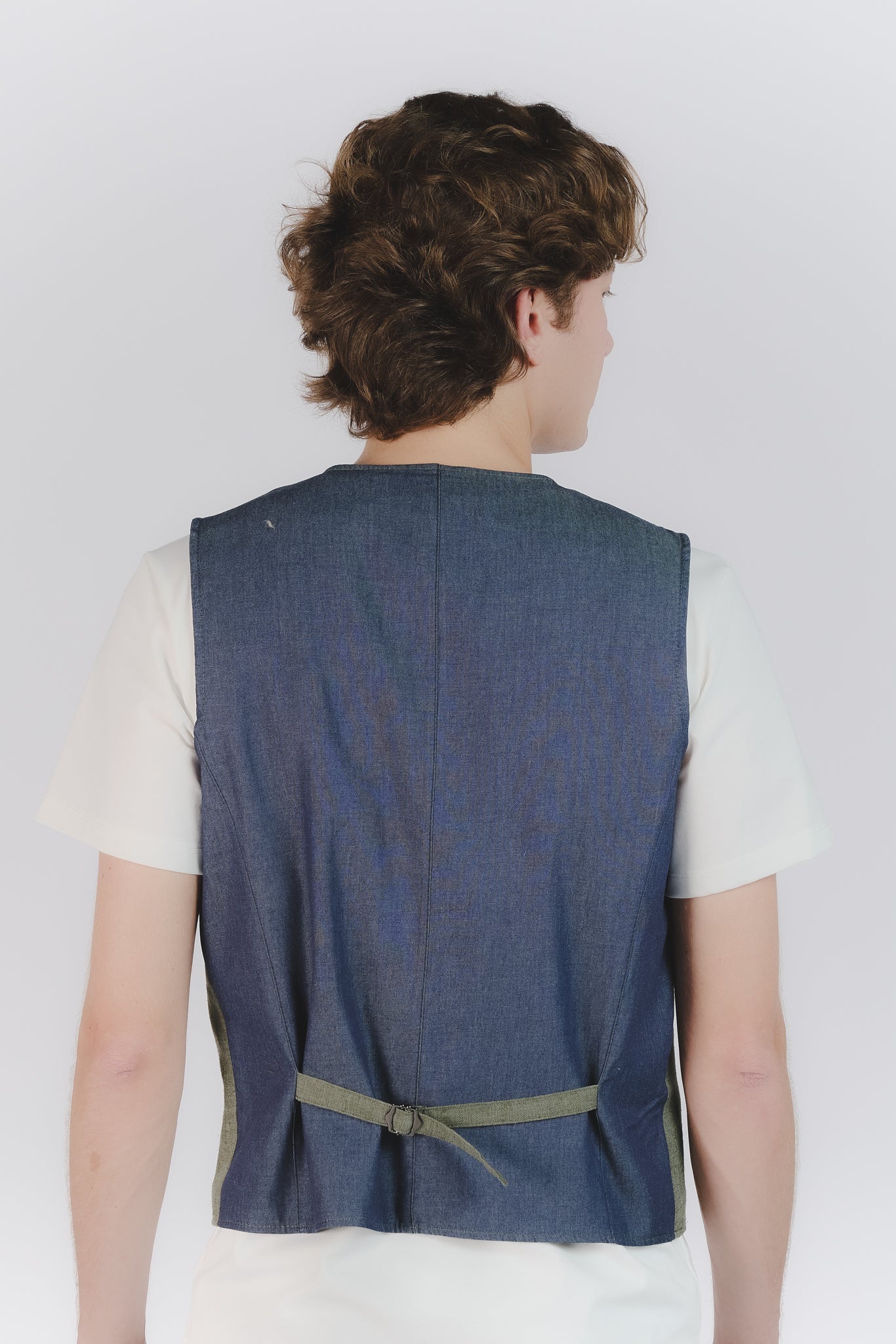 Men's Melange Green Waistcoat