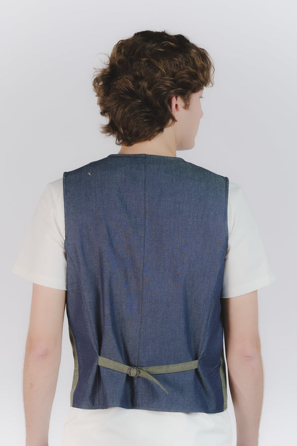 Men's Melange Green Waistcoat