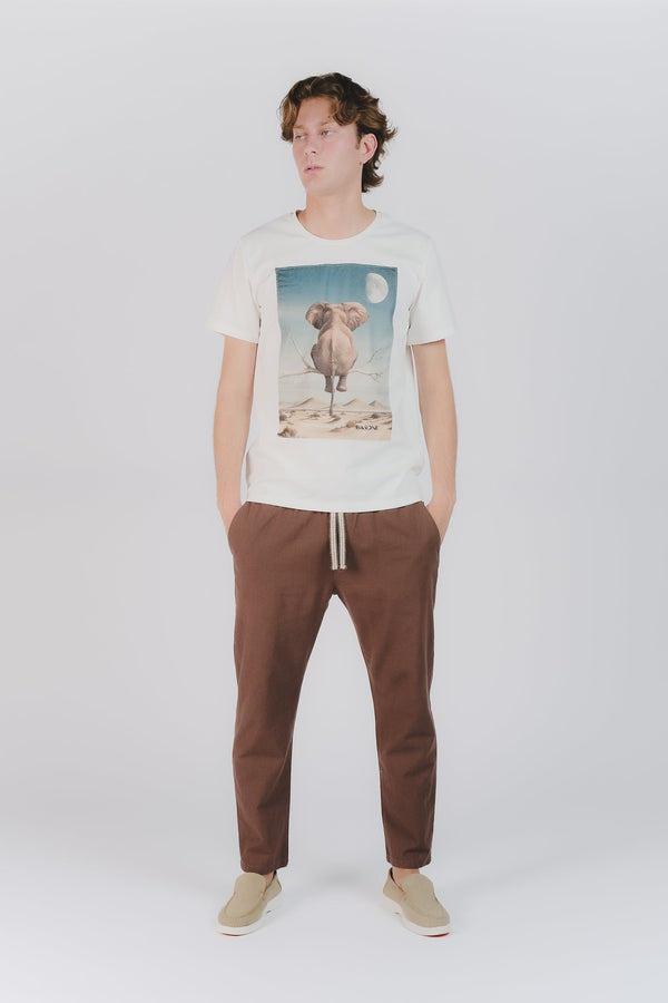 Camiseta de Hombre con Estampado de Elefante