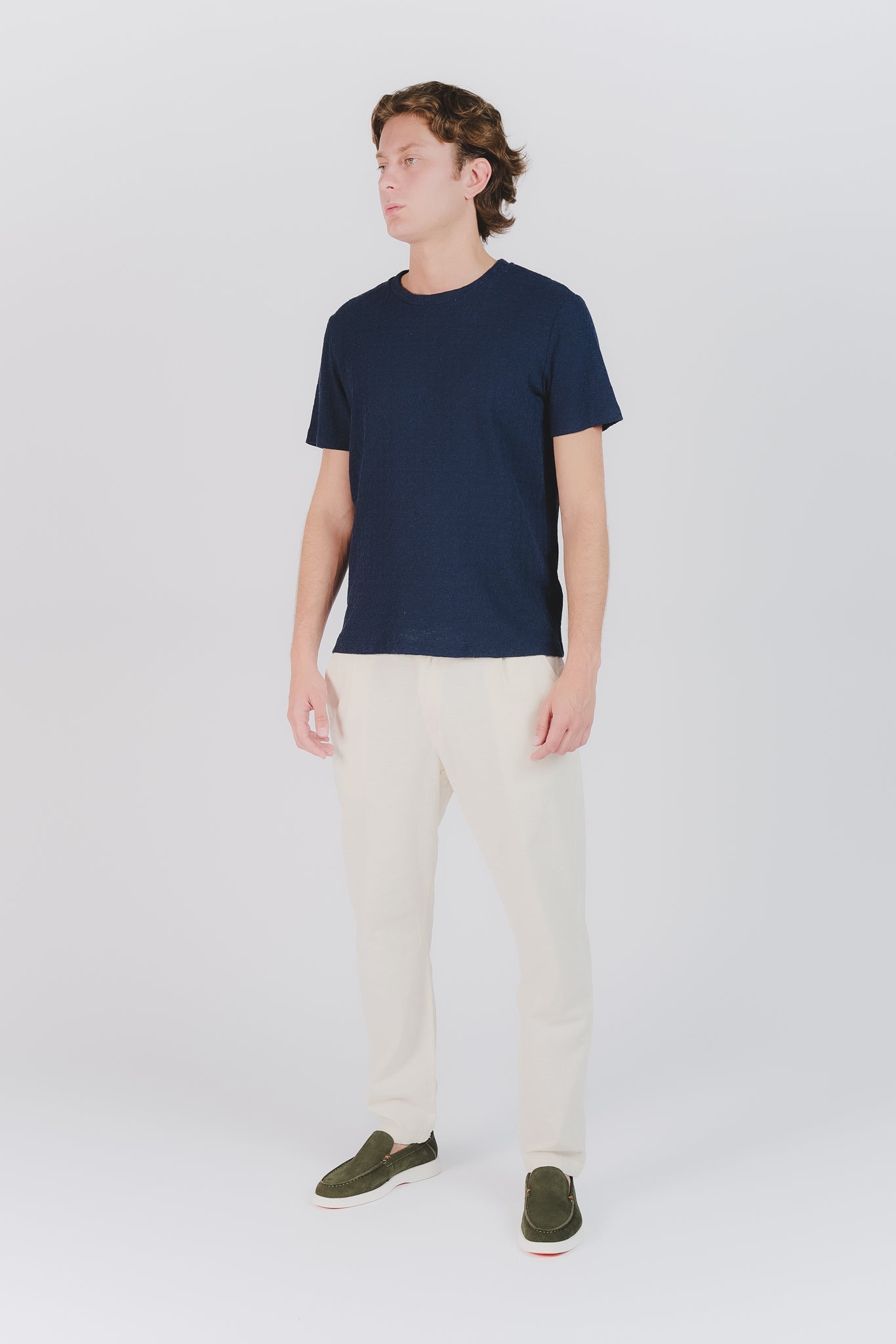 Men's Blue Textured T-shirt