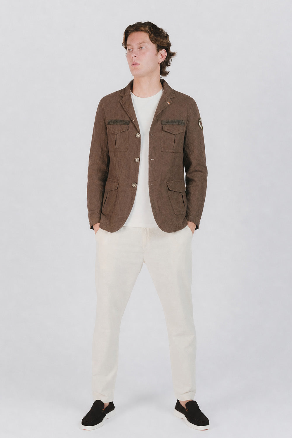 Chaqueta Safari de Lino Chocolate