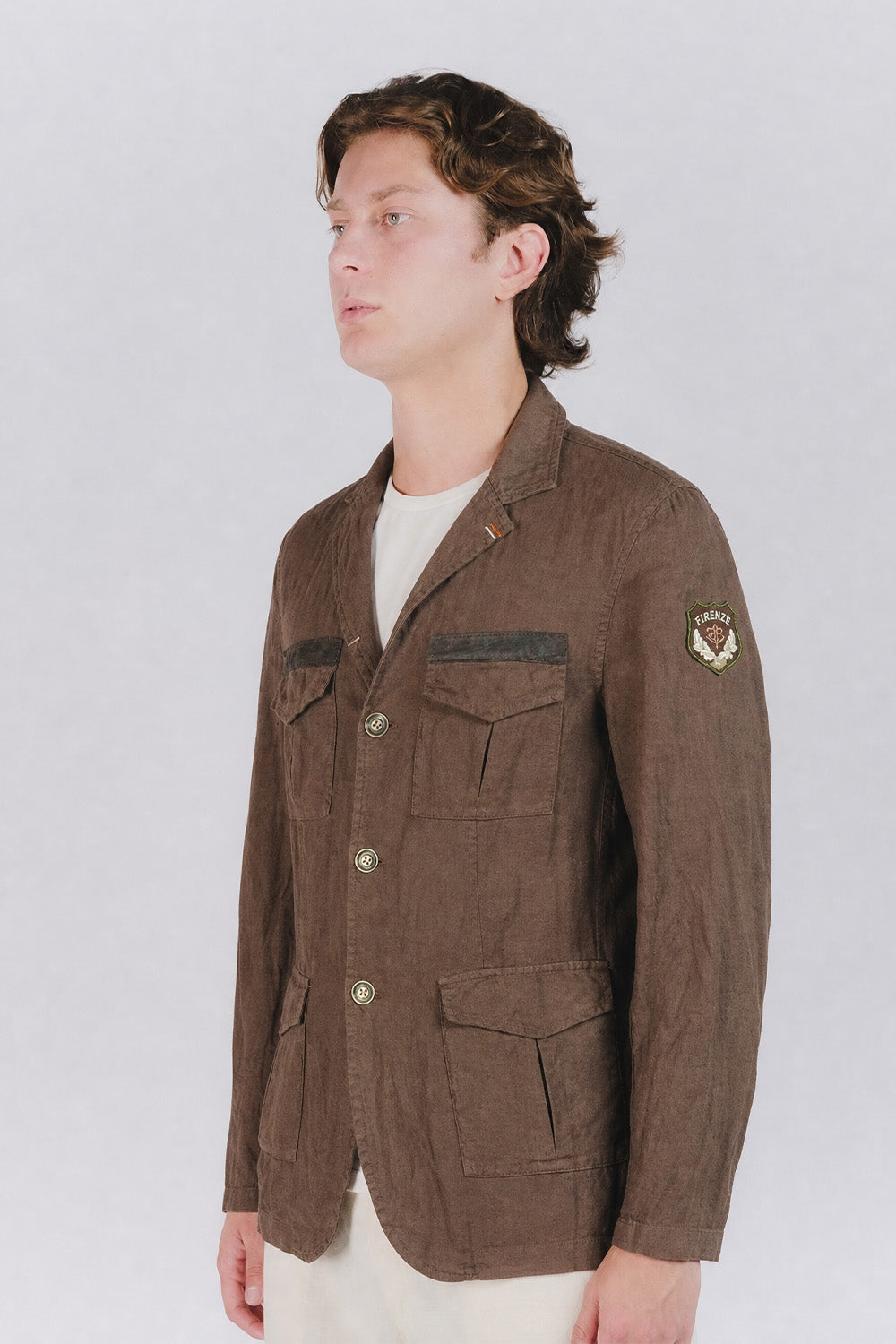 Chaqueta Safari de Lino Chocolate